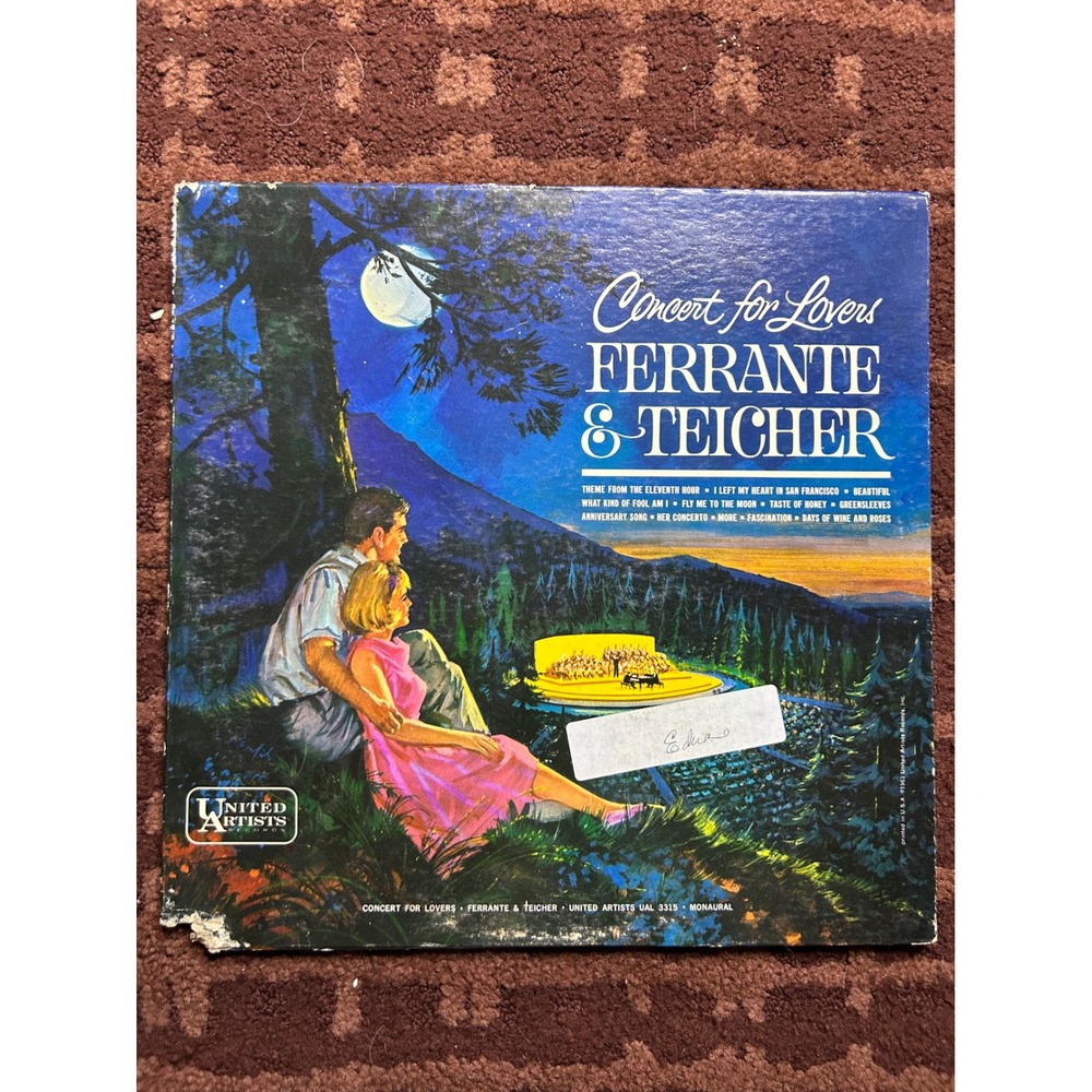 Ferrante & Teicher Concert for‎ Lovers Vintage Vinyl LP Album United Artists